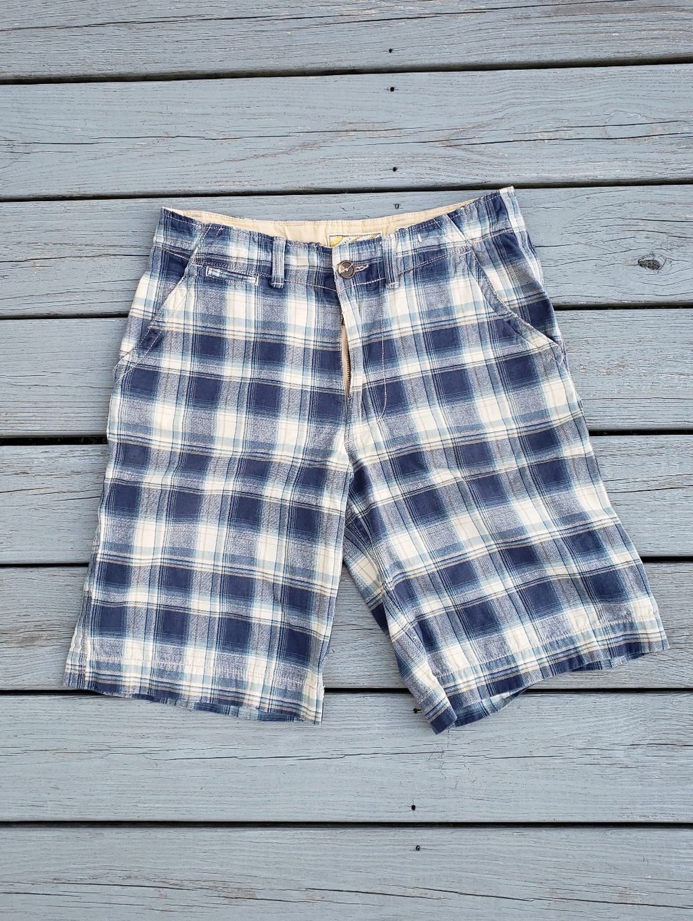 NoBo Y2k American Vintage Plaid Cargo Shorts Size 32